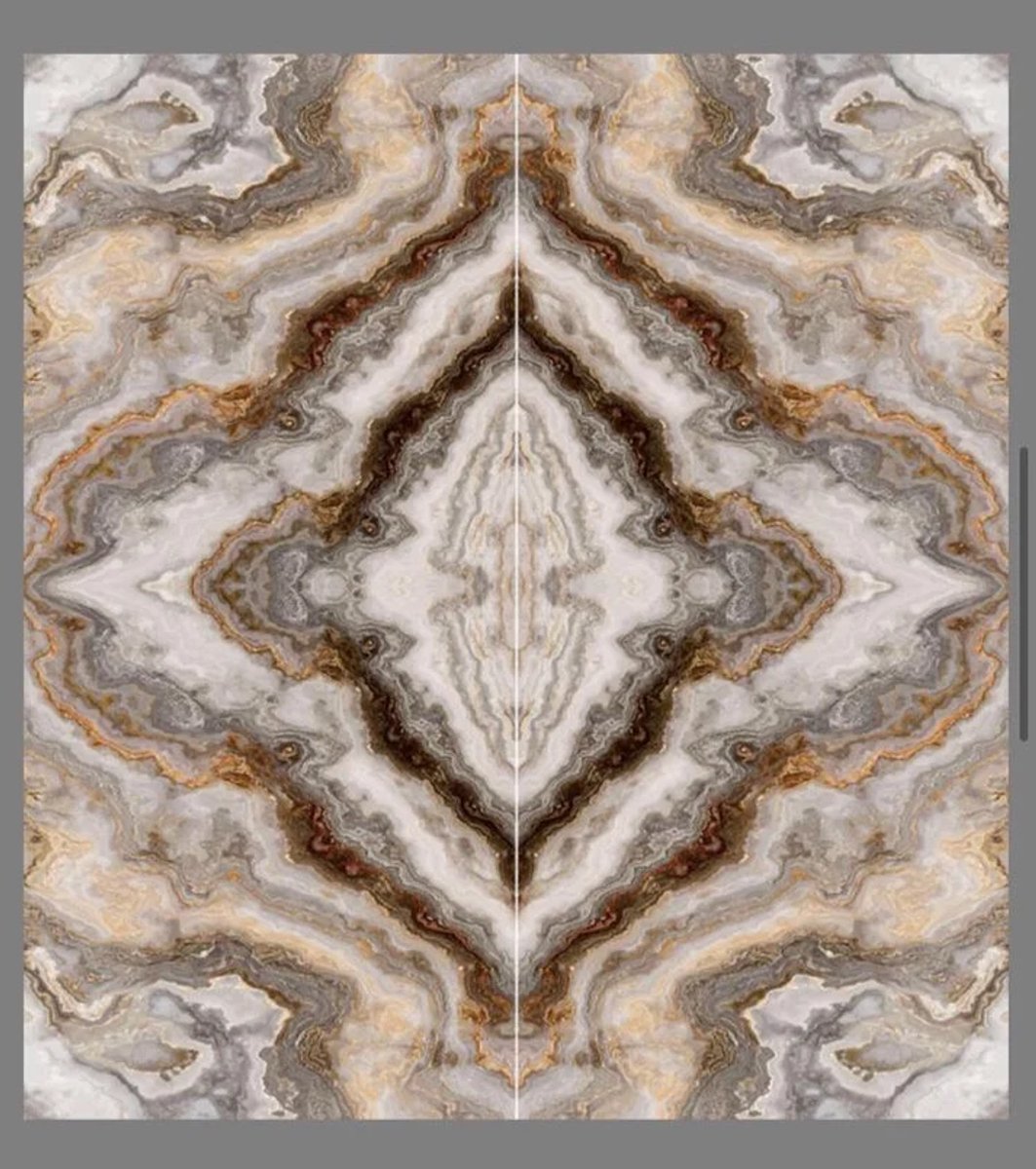 PVC Marmerlook Wandpaneel – Bookmatch Goud (122×280 cm per plaat) – 2x Plaat Pak – Marmeren Wandbekleding – Muurpaneel – Gouden Marmerlook – Luxe Wanddecoratie – Waterbestendig – Badkamer, Keuken & Woonkamer – Moderne Wandafwerking – Luxueus