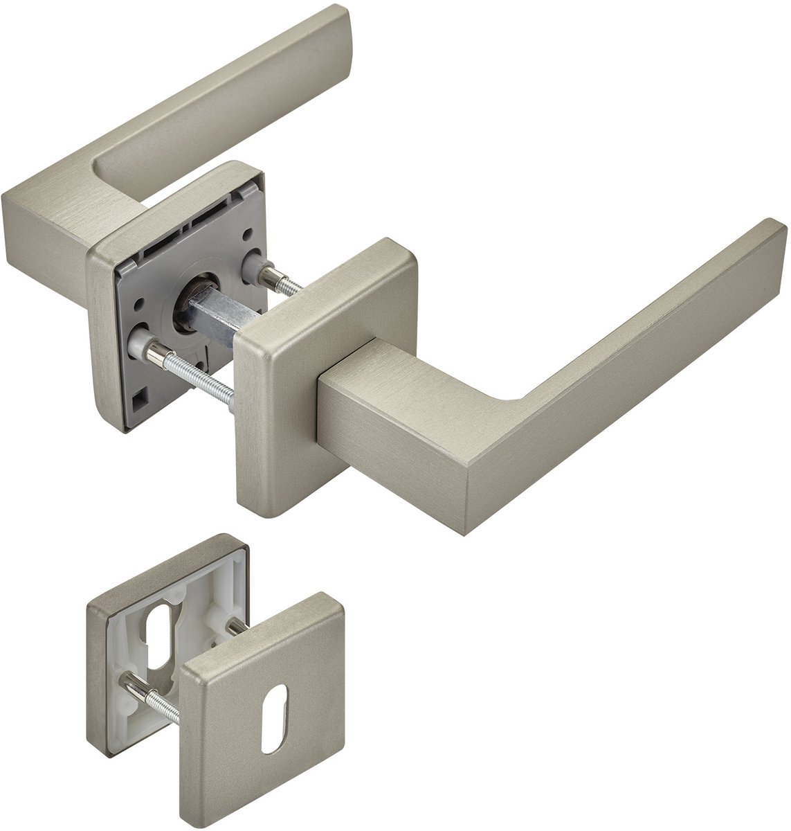Krukgarnituur CUBE RVS-look mat met baardsleutel