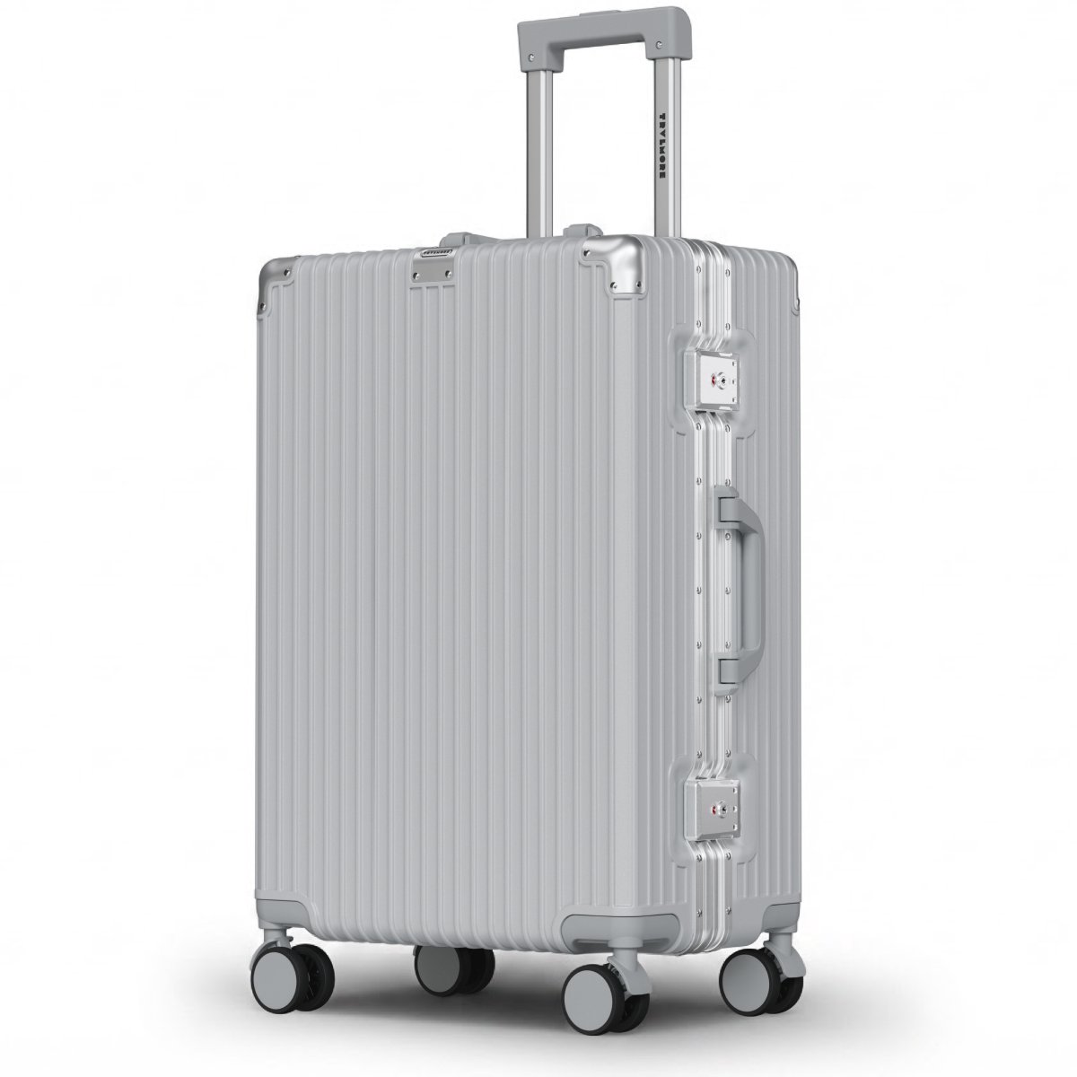 TRVLMORE Premium Reiskoffer - 65x43x26 cm - Dubbel TSA-slot - Trolley - Ritsvrij - 72 Liter - Zilver