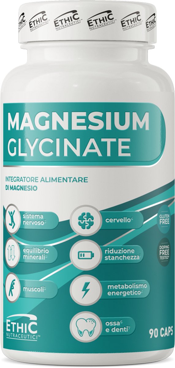 EthicSport Magnesium Glycinaat – 400 mg Magnesium – 90 Capsules – 30 Porties