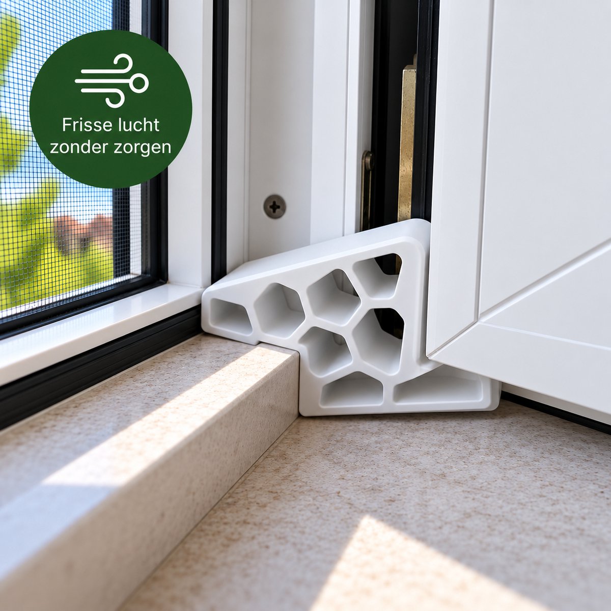 2 Stuks - Deurstopper - Raamstopper - WIT - Binnen - Veiligheid - Ventileren