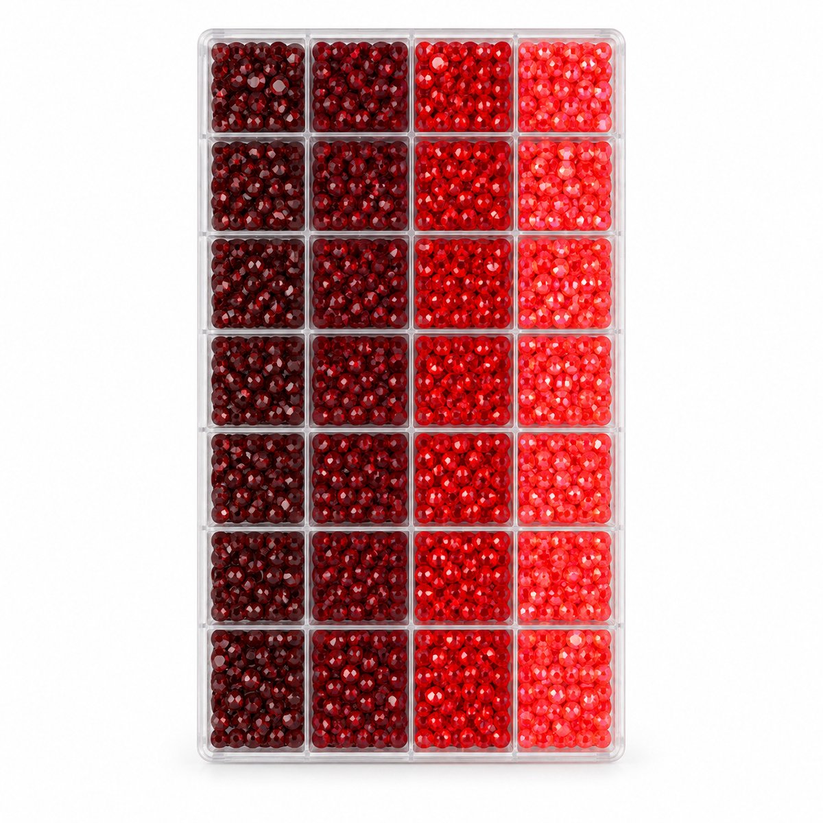 Currero Bedazzle Kit - Bedazzling - Plakstenen - Strass Steentjes - DIY Versieren - 32 Vakken - Nagel Decoratie - Met Pincet En Applicator - 3/4/5/6mm - Rood
