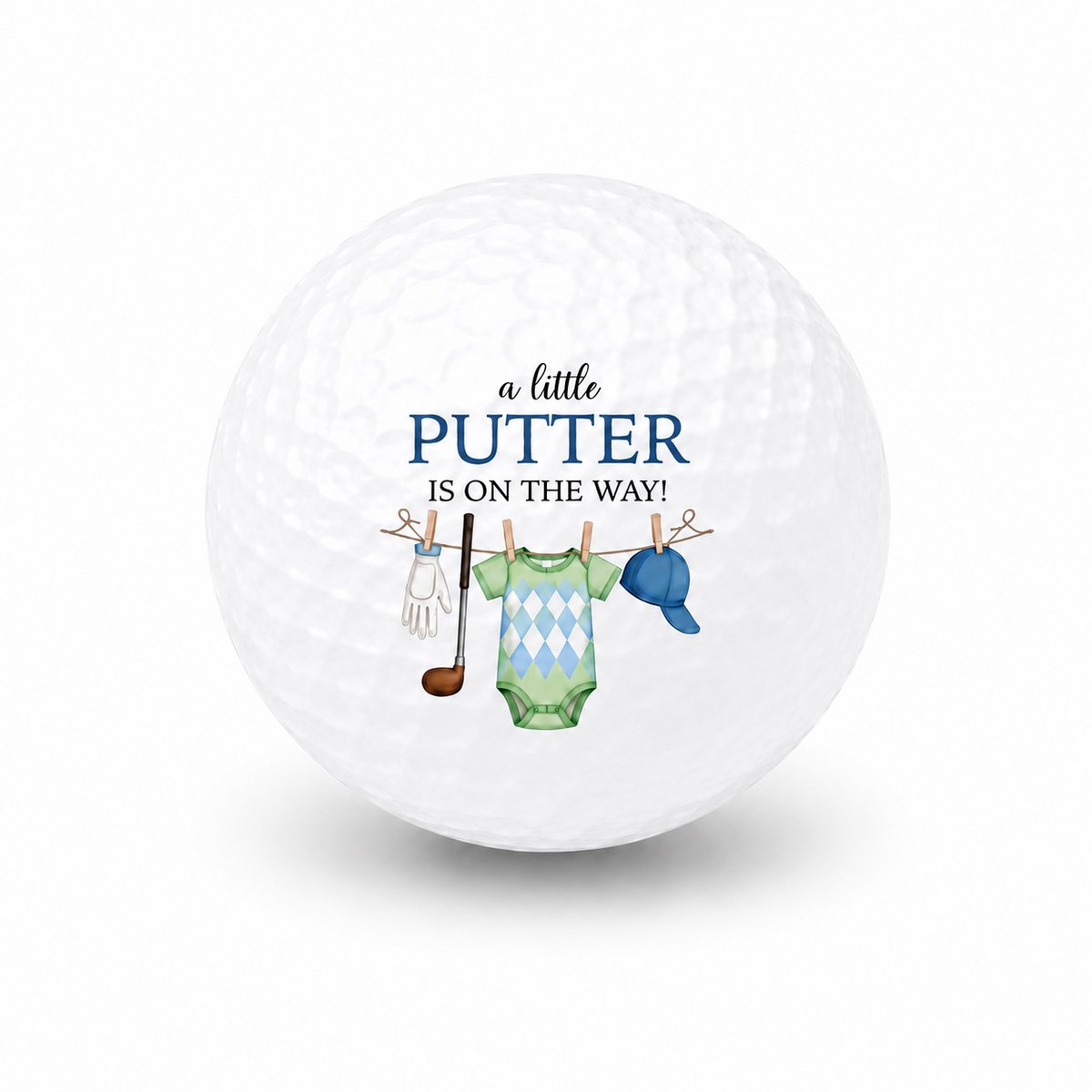 Wilson Golfballen Baby Boy - Geboorte Golf Cadeau - 3 stuks - Bedrukte Golfballen