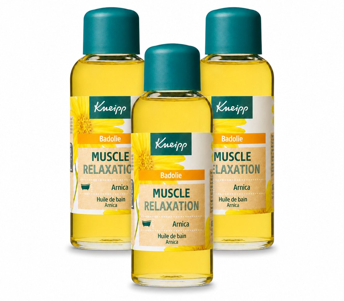 3 x Kneipp - Badolie - Arnica - Voor spieren en gewrichten - 100 ml - Voordeelverpakking - 3 stuks