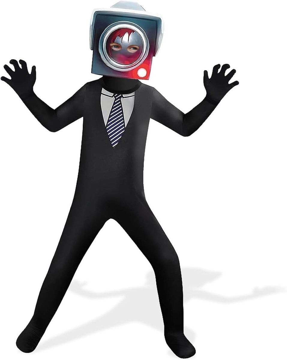 Televisie Man Kostuum, Toilet Kostuum, Cameraman Outfit, Cosplay Kleding voor Feestjes, Carnaval Decoratie en Accessoires