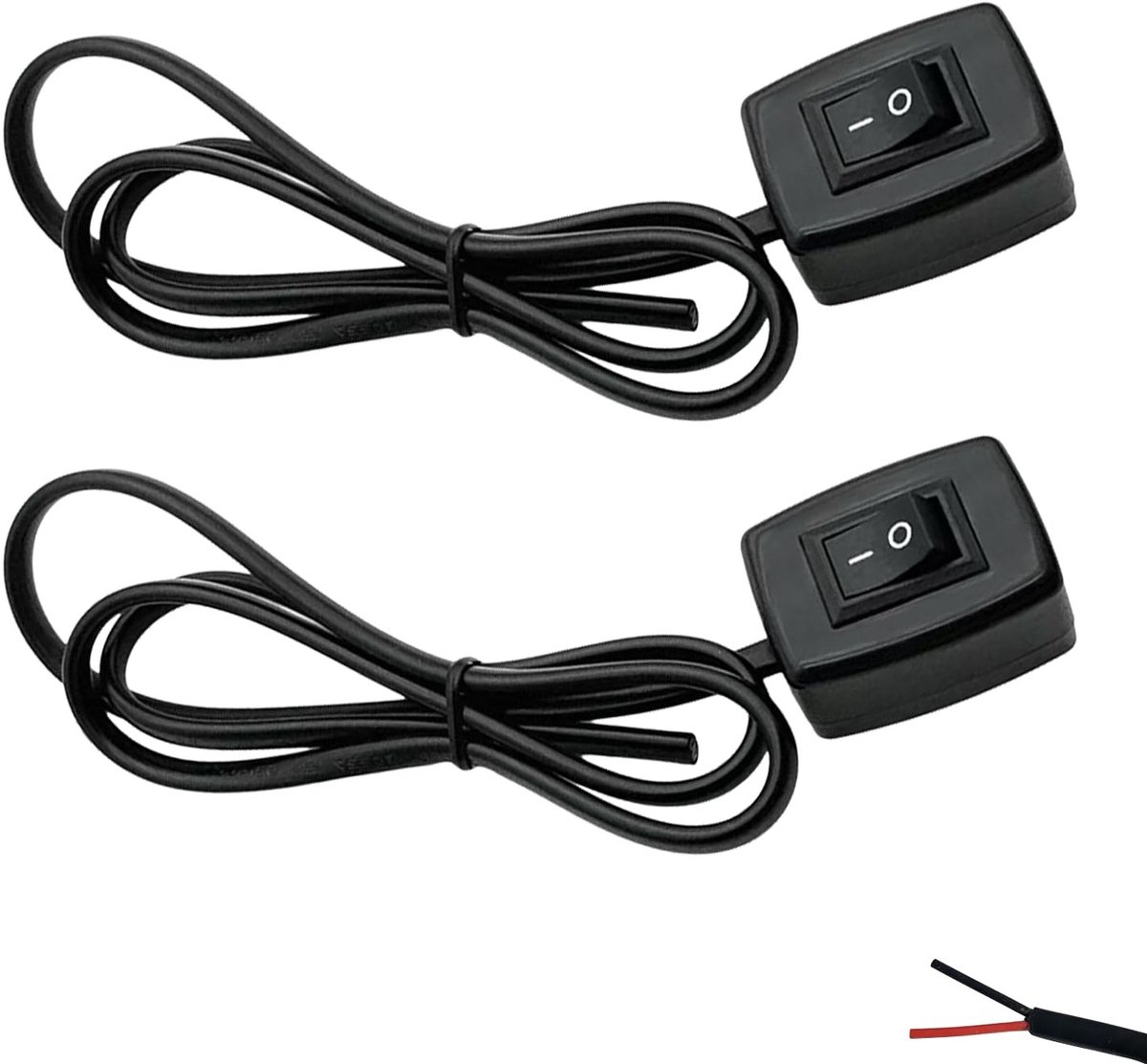 Rocker Switch 12V met 3A Capaciteit, 75cm Kabel en Zelfklevende Achterkant voor Eenvoudige Installatie