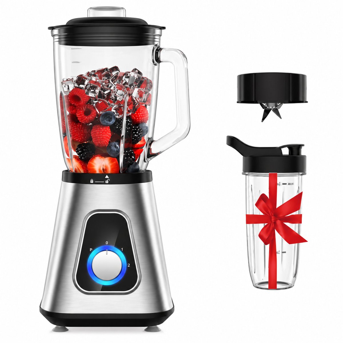 Seth Select Blender - 1300W – Glazen Blenderkan 1,5L – Professionele Smoothie Blender – BPA-Vrij – Voor Smoothies, IJs & Sauzen