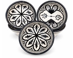 4 Tapasschaaltjes - snackschaaltjes Handmade uit Marokko formaat Ø 8 cm H 4 cm