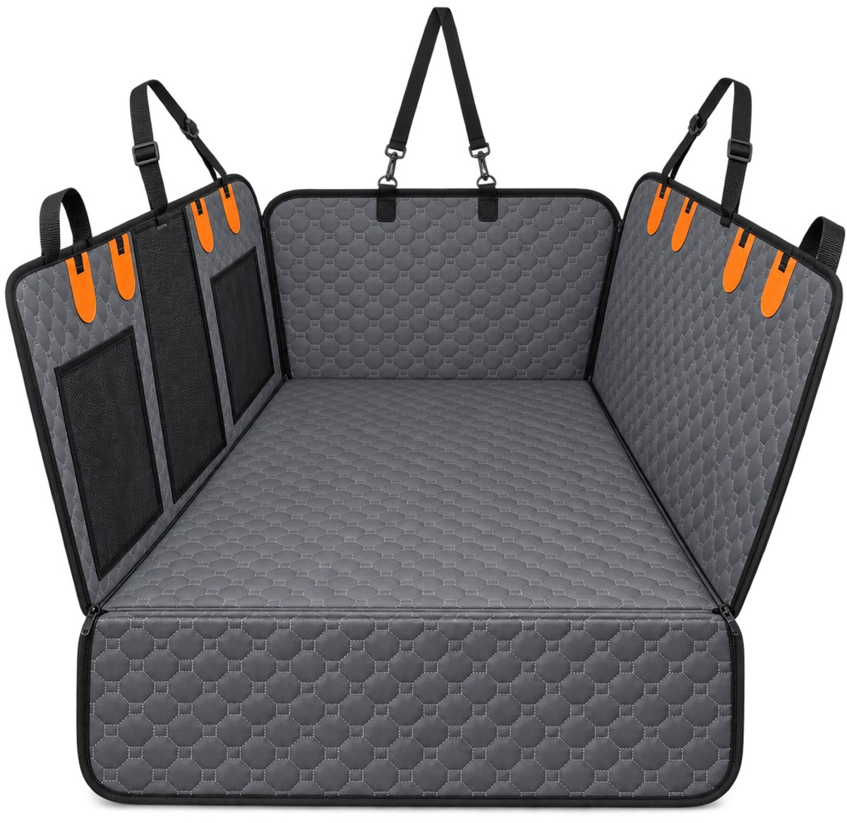 Sellino Achterbank beschermer auto - Voor Honden - Harde Bodum - Waterafstotend - Met Zijflappen en Kijkvenster - 128 x 63 cm - Tot 30 kg