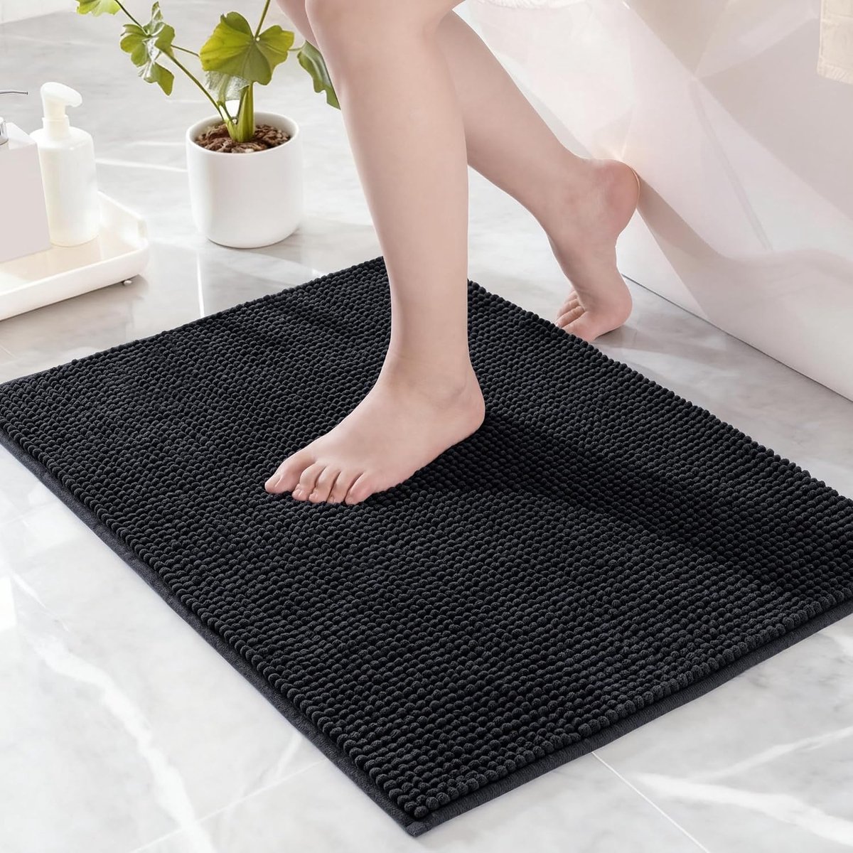 Badmat - 40 x 60 cm - Chenille - Antislip - Stevig