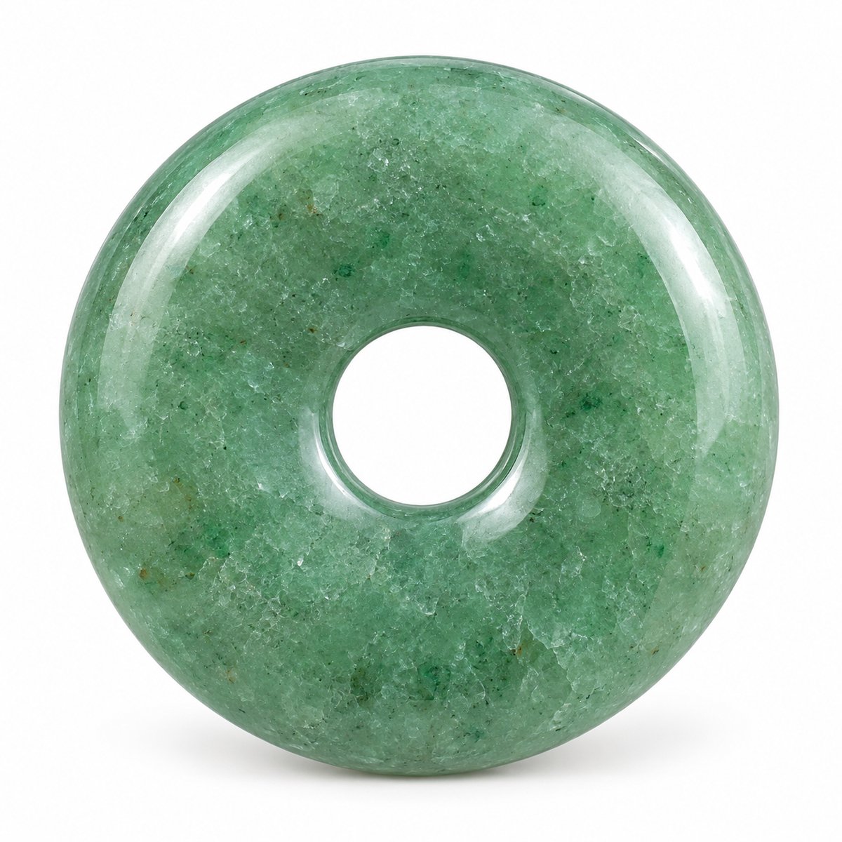 S4H® Groene Aventurijn Donut Hanger – Gepolijste Edelsteen – 30 mm – Groene Natuursteen – Geluk, Groei & Positieve Energie