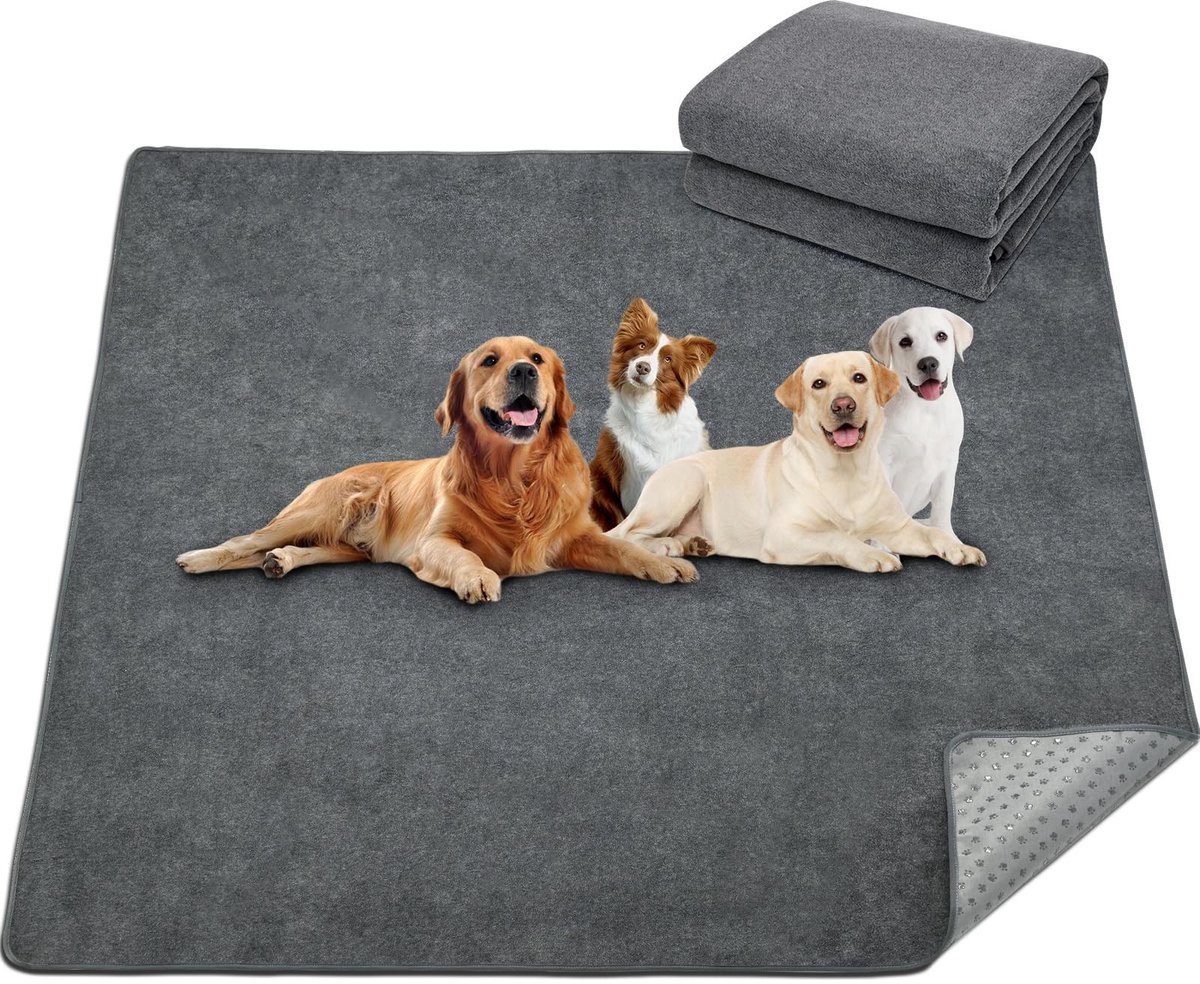 Elzusha - Wasbare Puppy Pads - Snelle Absorptie - 153 x 122 cm - Grijs