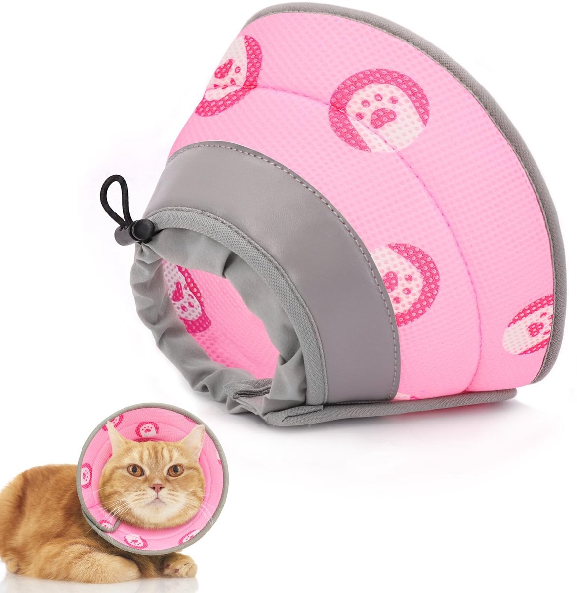 Elzusha - Kattenhalsband - Verstelbare zachte beschermkegel - Roze
