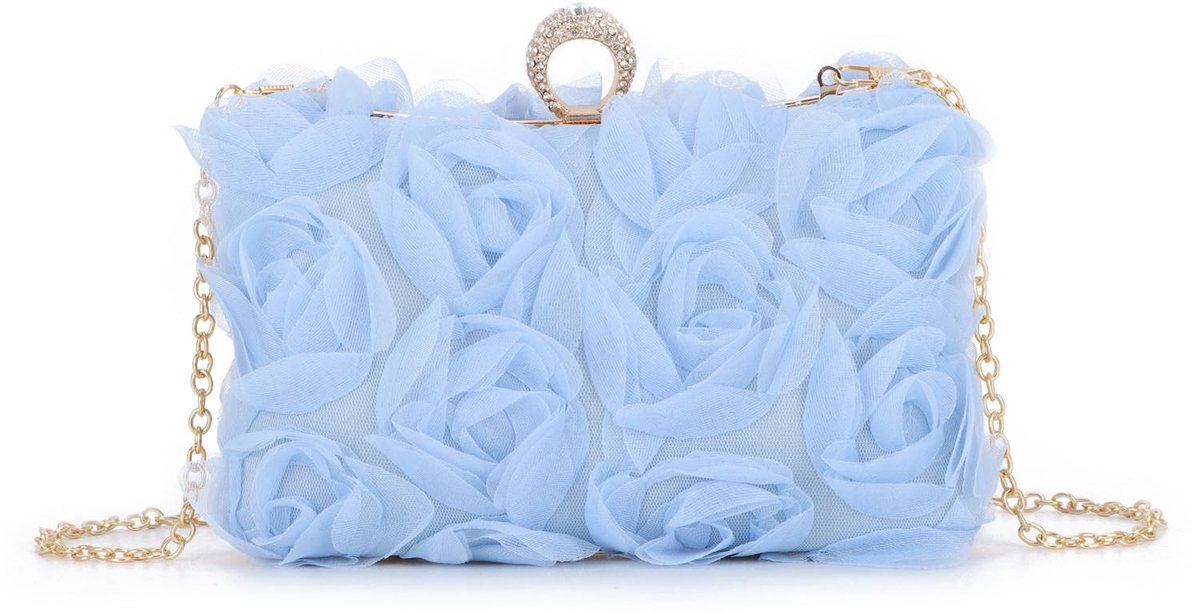 Elzusha - Bloemige Clutch Handtas met Afneembare Schouderband
