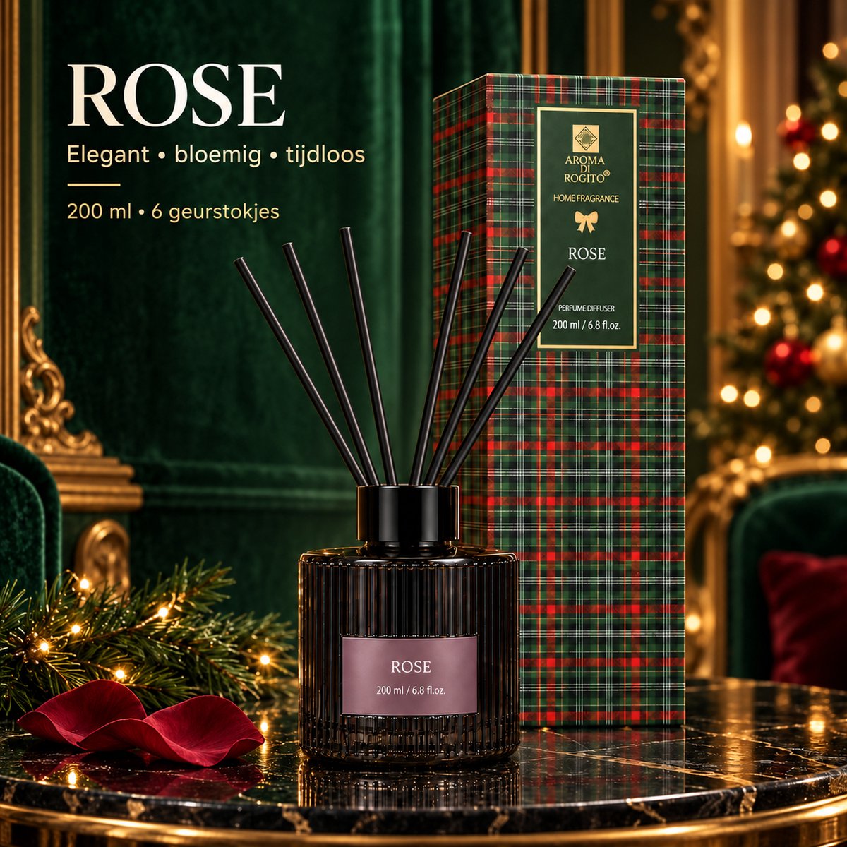 EasyMart Geurstokjes Set 3-Delig - Huisparfum & Geurverspreider - Premium Diffuser Set - 3x 200ml met Rotan Stokjes - Rose, Nectarine & Sweet Fig - Luxe Interieur Geur voor Woonkamer, Badkamer & Toilet — cadeau in Wonen & Interieur - foto 7