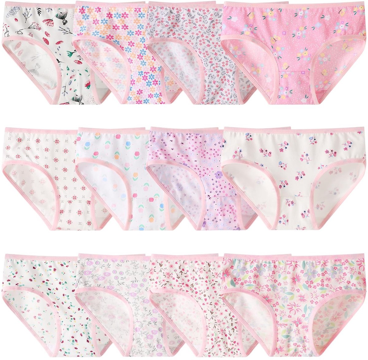Elzusha - Baby Panties 12 Pack - Zacht Comfort voor Meisjes 2-12 Jaar