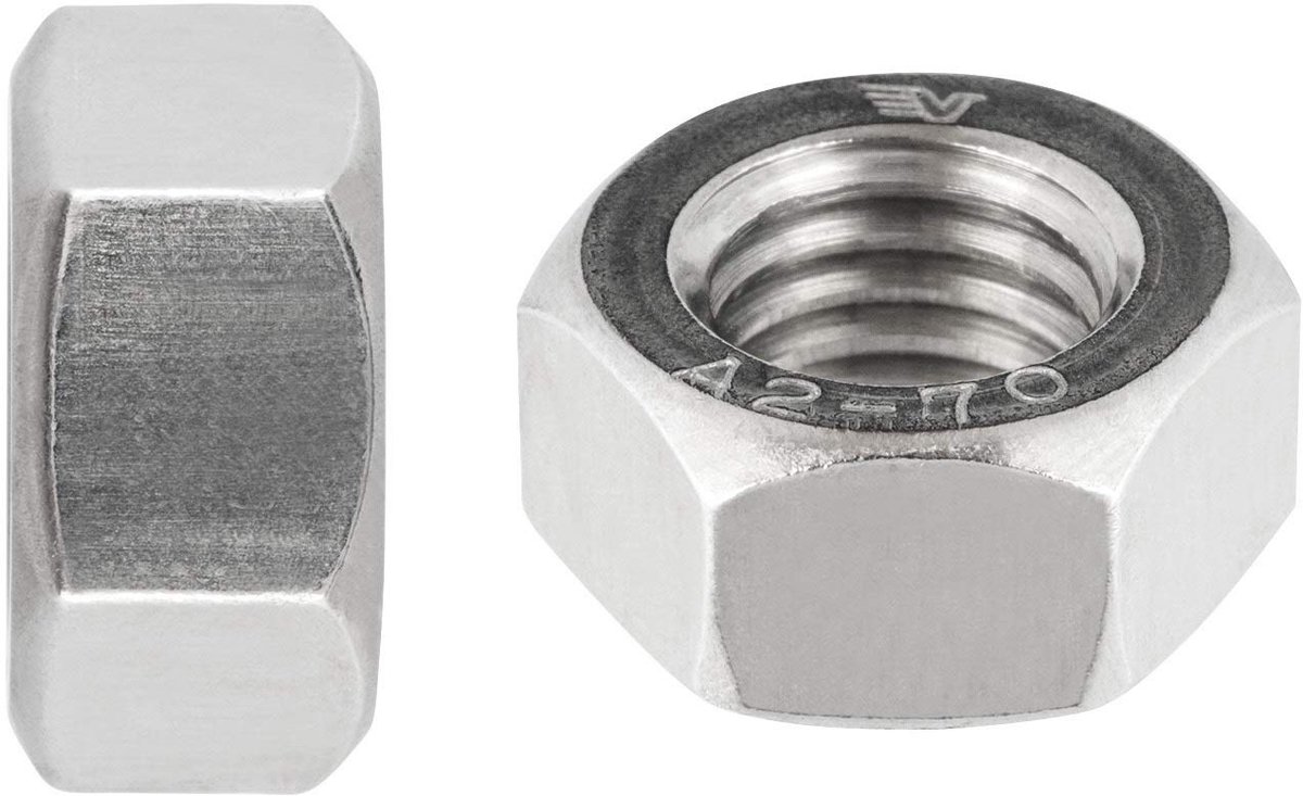 Elzusha - Set van 100 Roestvrijstalen Hex Moeren M10