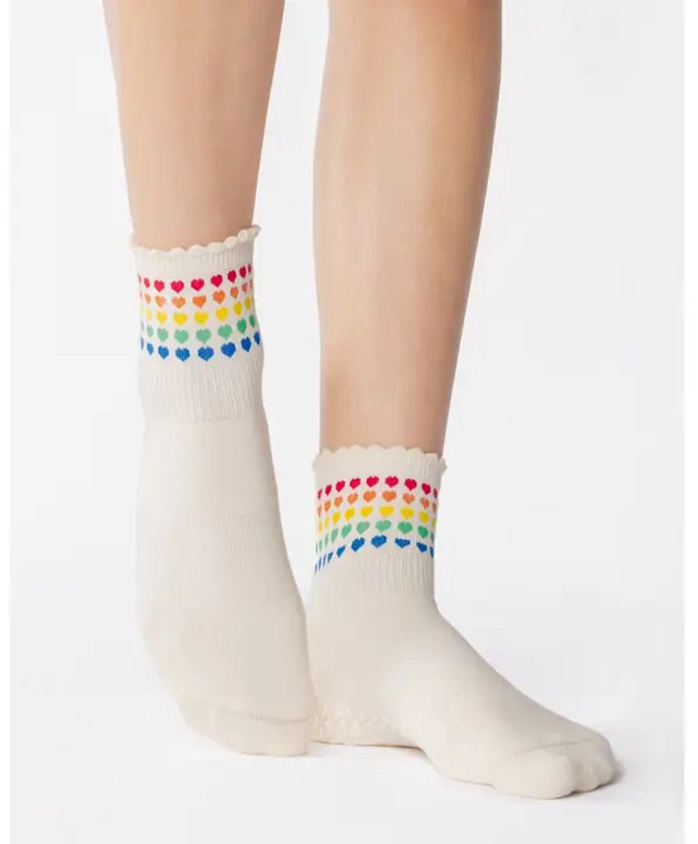 Pointe Studio Dames Antislipsokken met Hartjes - 39 - 42