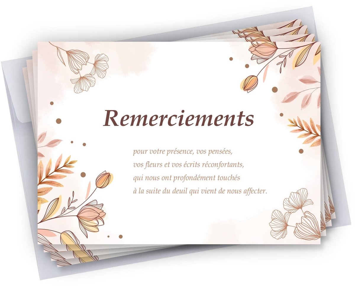 Elzusha - Set van 50 Bedankkaarten voor Condoleances - Formaat 10 x 15 cm