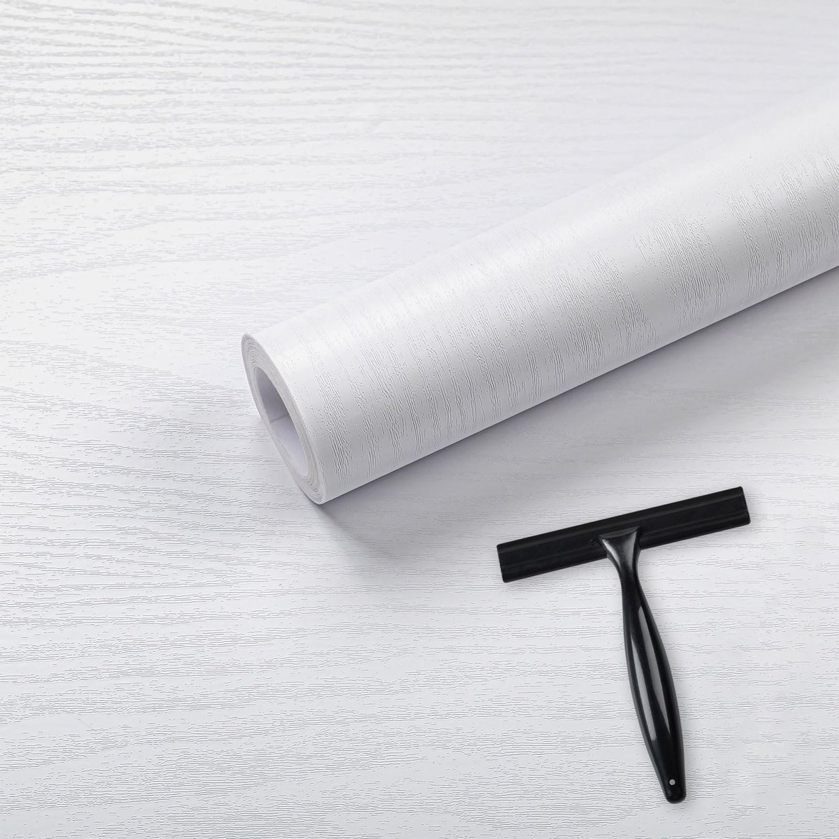 Elzusha - Zelfklevend Papier voor Meubels - Houtlook Wit 60 x 300 cm