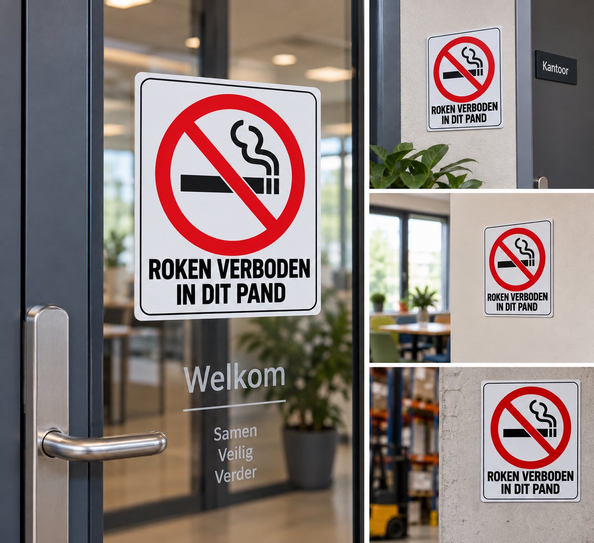 Roken Verboden In Dit Pand Sticker – 15 x 15 cm