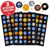 Planeten Stickers - 3 Ruimte Stickervellen Kinderen - Stickers Jongens