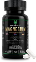 Primal Wolf Magnesium Bisglycinaat - Vitamine B6 - 60 Capsules