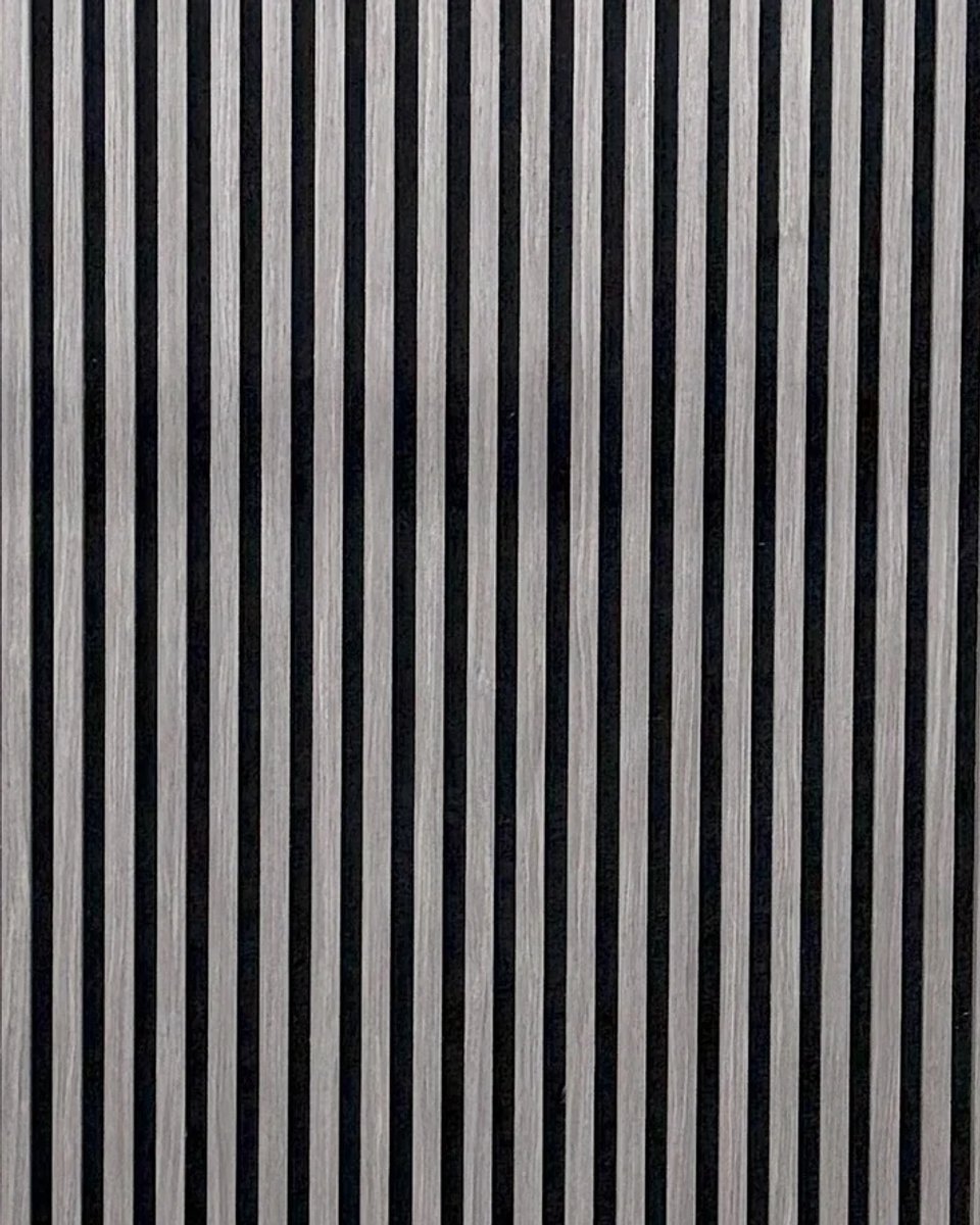 Akoestische wandpaneel | 60×270 cm | Grey Oak | 17 mm latten | Akoestische wandbekleding | Houten wandpanelen | Geluidsabsorberend | Wanddecoratie | Geluidsisolatie | Modern interieur | Wandpaneel voor woonkamer en kantoor