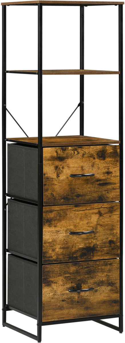 HOMCOM-Opbergkast-MDF-44x40x155cm-Bruin
