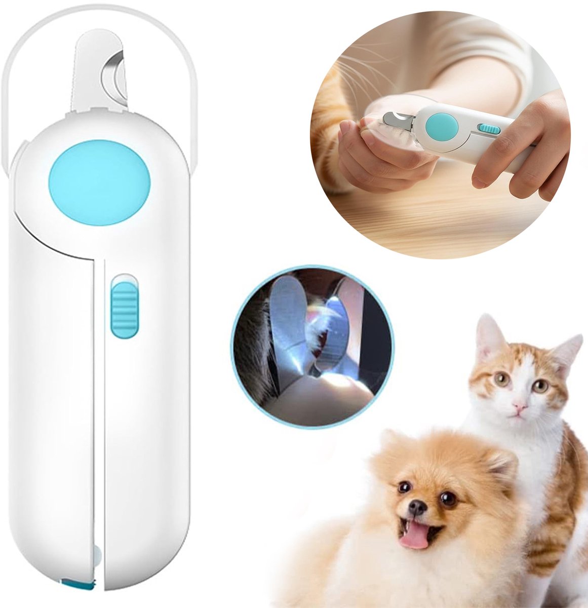 Nagelknipper Voor Honden, Professionele Nagelknippers Voor Huisdieren, Verborgen Nagelvijl Met Led-Verlichting.