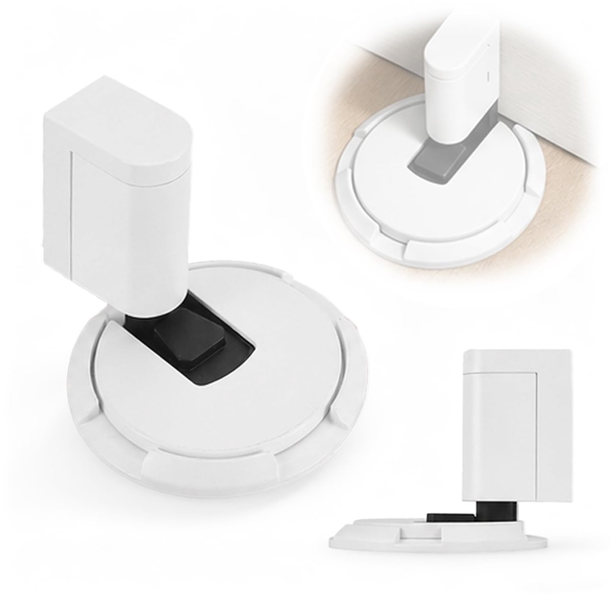 Elzusha - Magnetische Deurstopper voor Vloer zonder Boren, Wit