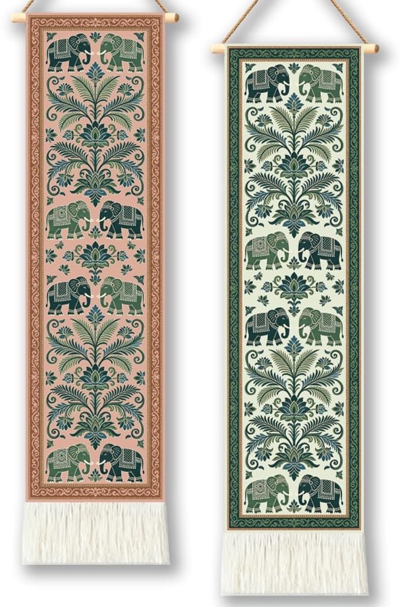 Elzusha - Wandtapijten met Indiase Patroon - 2 Stuks
