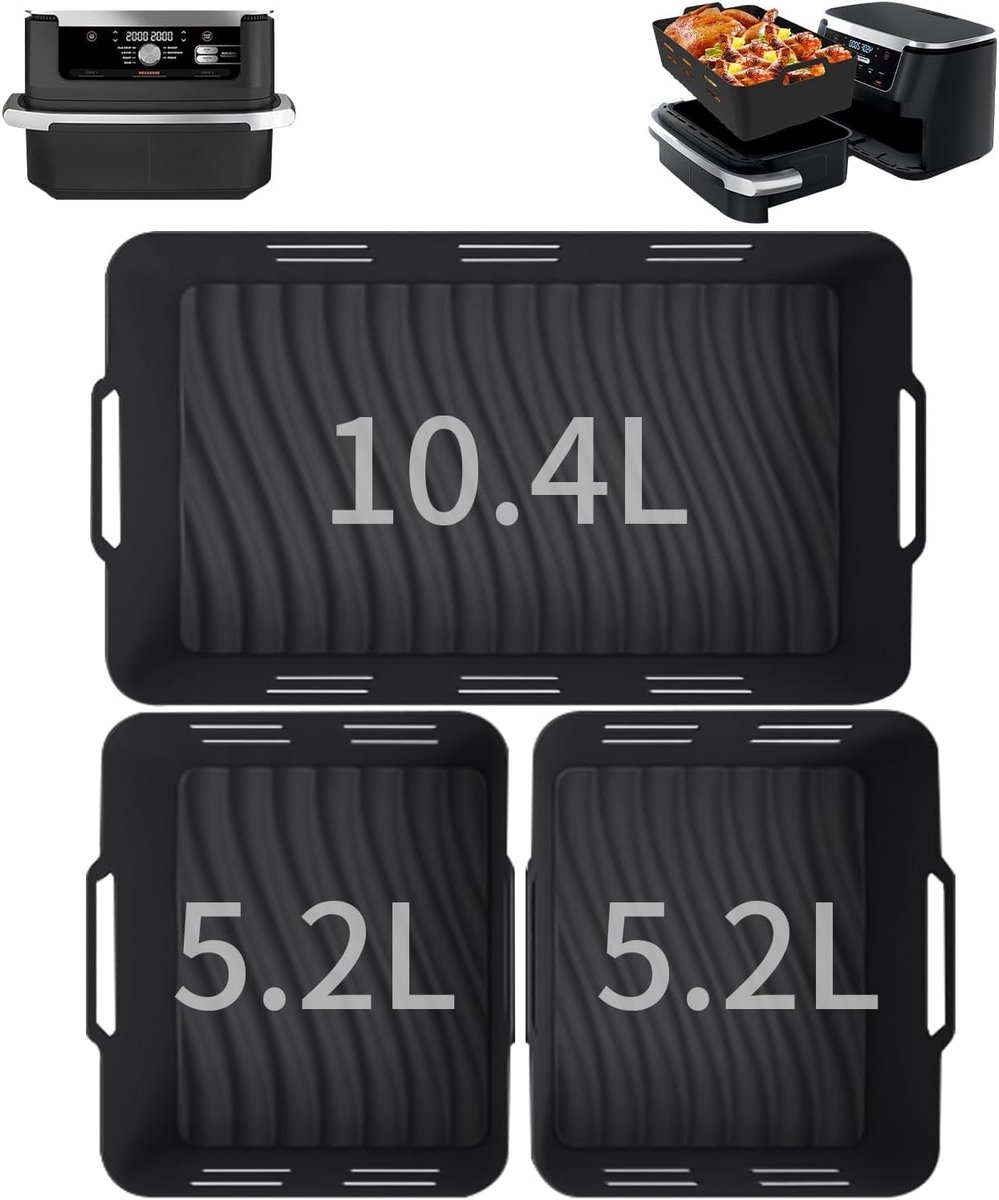 Siliconen Mold Set voor Airfryer - 3-delige Herbruikbare Accessoires voor Bakken en Koken