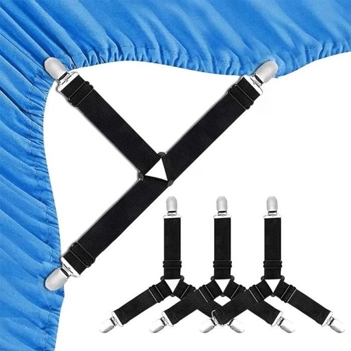zwarte accessoires - Elastische lakenklem, riemgesp, lakenklem, sprei