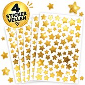 Gouden Sterren Stickers - 4 Stickervellen - 248 Stickers - Stickers Kerst