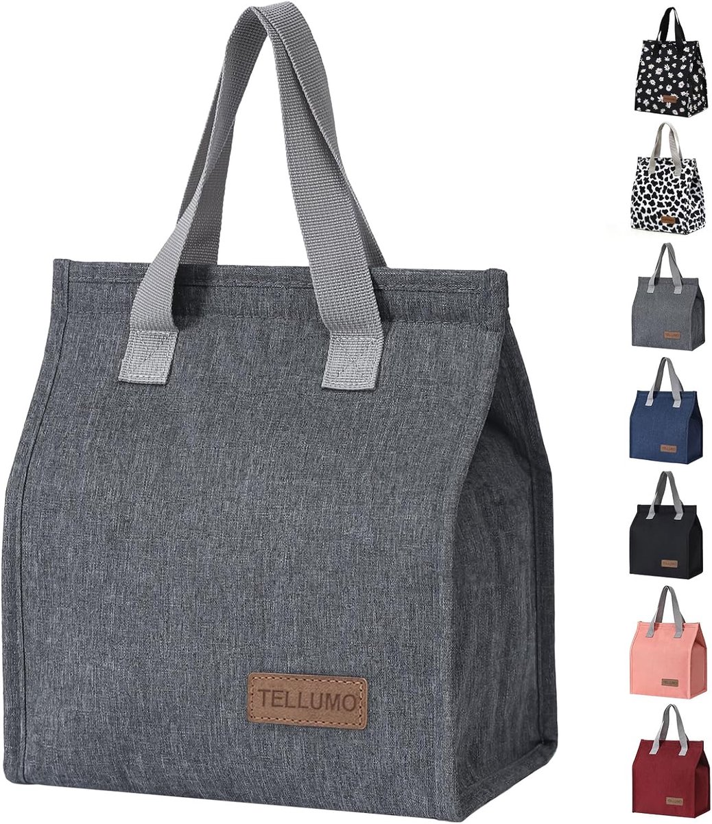 1 stuck- Bento tas - Lunchtas met grote capaciteit - Geïsoleerde tas - Verdikte aluminiumfolie - Outdoor kampeer-/picknicktas - Grijs