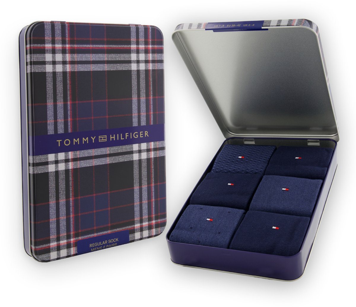 Tommy Hilfiger Herensokken Giftbox 6-Pack Navy