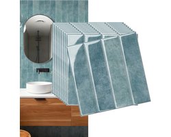 Plaktegels 3D - 10 Stuks - Oceaanblauw - 30 x 30 cm - voor keukens en badkamers