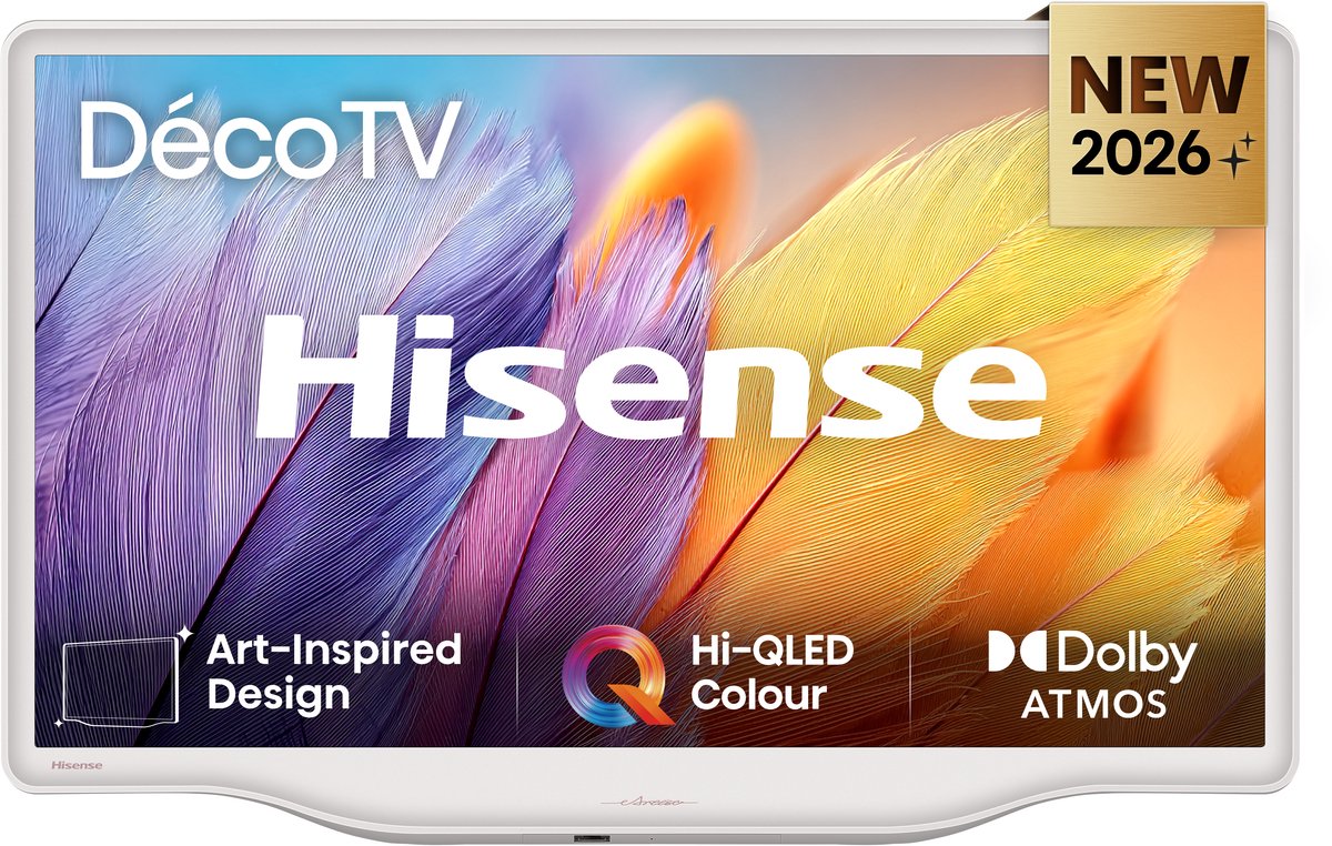 Hisense 32S5Q SmartTV - 32 inch - DécoTV - Hi-QLED Colour - Art-Inspired Design - Gallery Mode - Art Gallery - Dolby Atmos - FHD Resolution - High Contrast - Versitile Fit - Fluid Central Stand