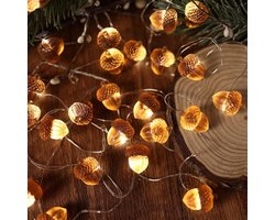 3D Twinkle Acorn Herfstdecoratie Oogst Lichtjes 3 meter koperdraad 30 LED's Werkt op batterijen met timer en afstandsbediening voor bruiloft - slaapkamer - openhaard - ijstijdversieringen - huisdecoratie