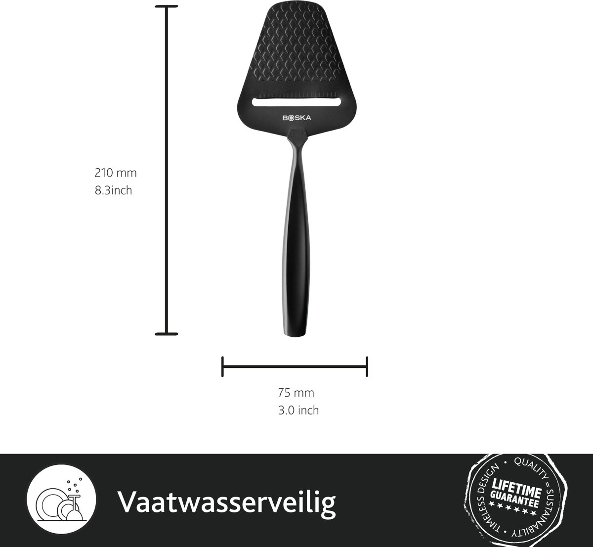 Boska Kaasschaaf Monaco+ Dark - Design kaasschaaf - Kaasschaaf voor harde kaas - Kaasschaaf donker - RVS - Vaatwasserbestendige kaasschaaf - Keukengerei - Keuken accessoires — cadeau in Kookcadeaus - foto 6