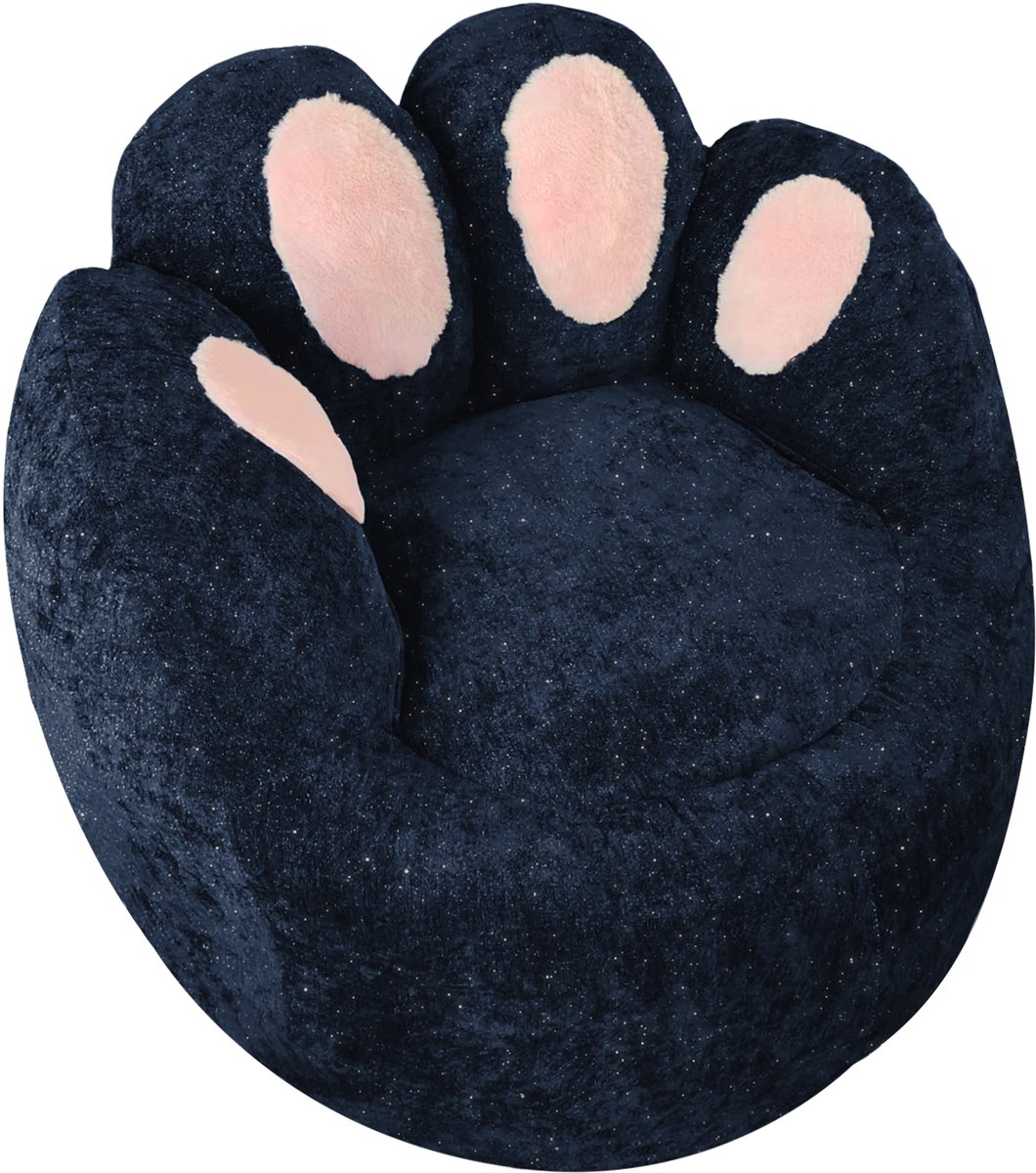 Ropilly Pootvormige Loungestoel - Zitzak Stoel - Gebogen Contour Design - Blauw - Woonkamer & Leeshoek