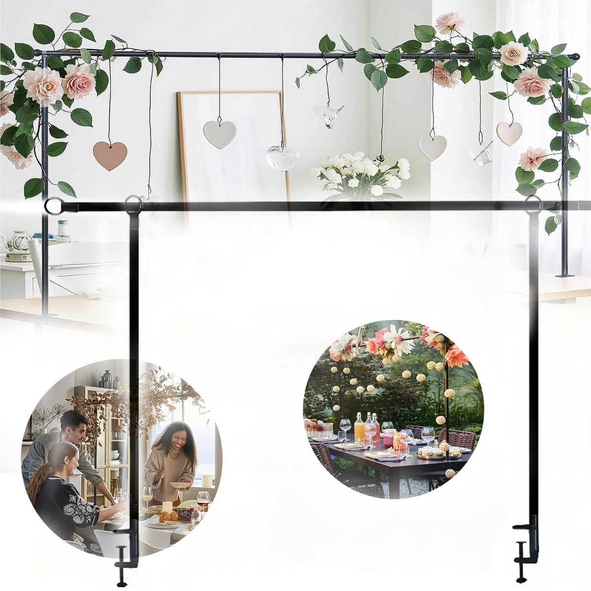 Tafelstanghouder Met Klemmen, Verstelbaar Metalen Boogstatiefframe, Ballonboogstandaard, Feeststandaards Voor Decoraties.