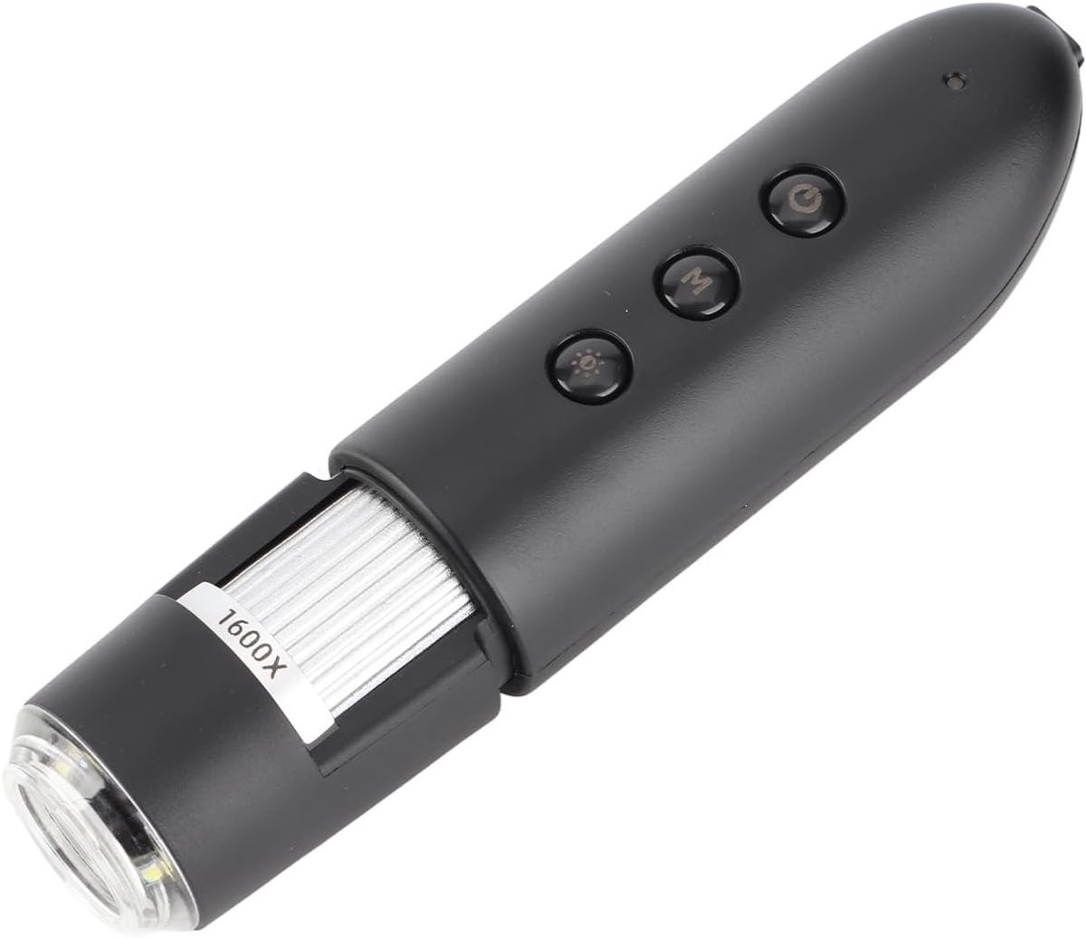 Huidhaardetector - 1600X Vergroting Huidhaar Hoofdhuiddetector Digitale Microscoop Huidanalysator met LED-licht, WiFi Draagbare Handmicroscopen HD Vergrootglas voor Hoofdhuidhaar