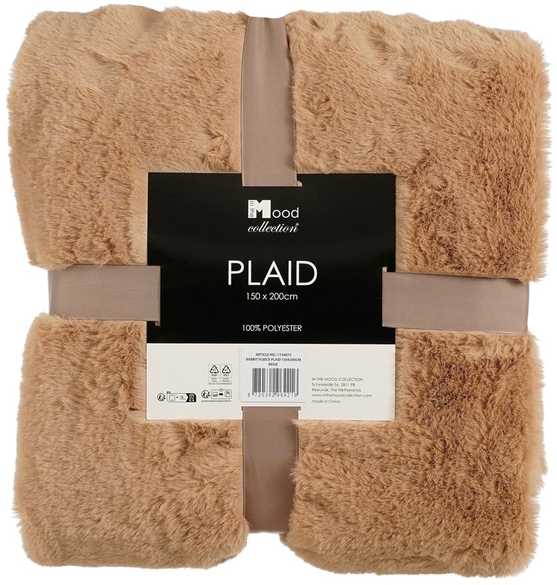 Mica Decorations Bronte Fleece Deken - L200 x B150 cm - Beige