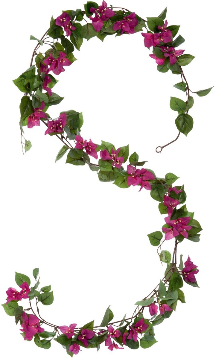 Mica Decorations Bougainvillea Kunstslinger - L180 cm - Donkerroze