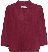 Geisha T-shirt Veloursachtige Top Met V-snit En 3 4 Mouwen 62651 20 000480 Burgundy Dames Maat - 3XL