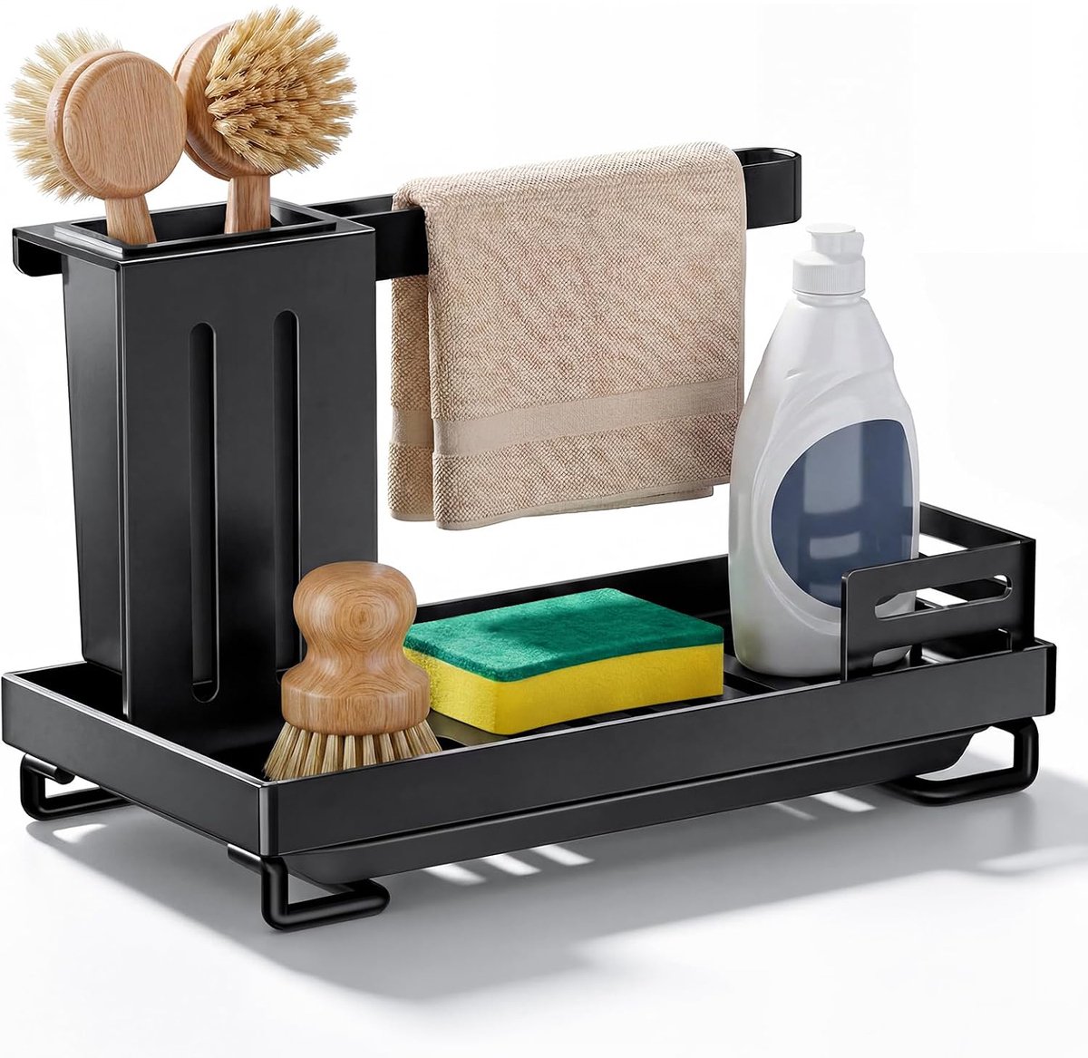 Gootsteenorganizer Met Afvoerbak - Rechthoekige Wastafelorganizer - Keuken Gootsteenhouder - Afwaswagen Voor Vaatdoeken Borstels