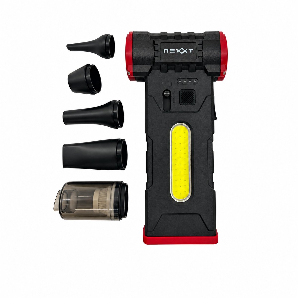 Nexxt 4-in-1 Multitool Vac & Blower - Draadloze Luchtblazer, Mini Stofzuiger, Pomp en Verlichting - Usb-c - 6000mah