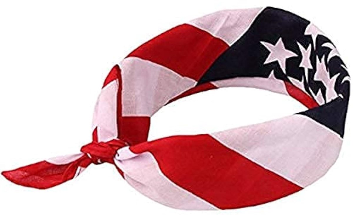 Go Go Gadget - Sjaal - Bandana - Amerikaanse vlag - 50x50cm - 1 stuk - Stars and Stripes - Star spangled banner
